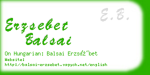 erzsebet balsai business card